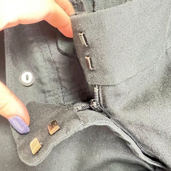 Ann Taylor Women's Size 4 Wide Leg Dress Pants Zip Fly Cotton Solid Black - Picture 4 of 6